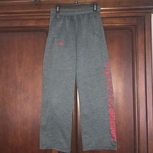 Girls gray and red UA sweats.